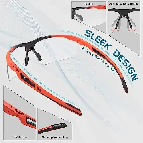 SCVCN Photochromic Sport Sunglasses Cycling Clear Glasses Men Women UV400 Protection MTB BMX Fishing Running S86 - 6