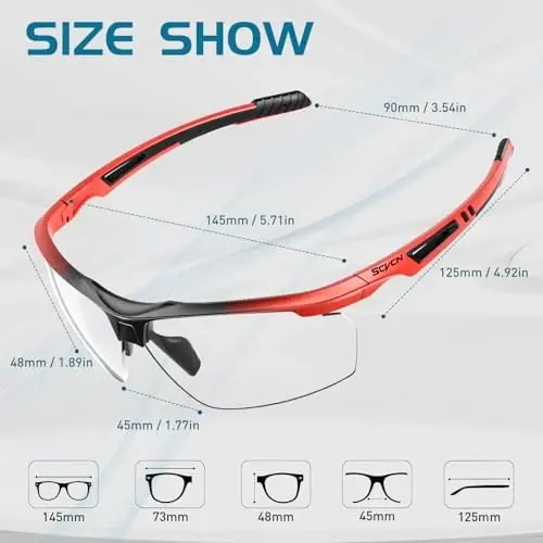 SCVCN Photochromic Sport Sunglasses Cycling Clear Glasses Men Women UV400 Protection MTB BMX Fishing Running S86 - 3