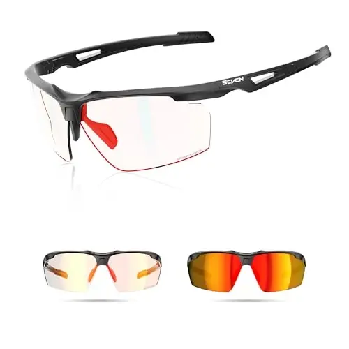 SCVCN Photochromic Sport Sunglasses Cycling Clear Glasses Men Women UV400 Protection MTB BMX Fishing Running S86 - 5