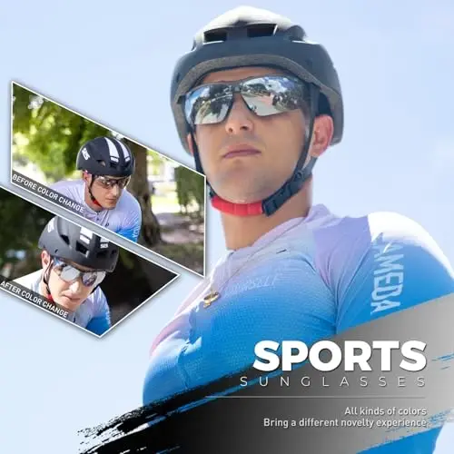 SCVCN Photochromic Sport Sunglasses Cycling Clear Glasses Men Women UV400 Protection MTB BMX Fishing Running S86 