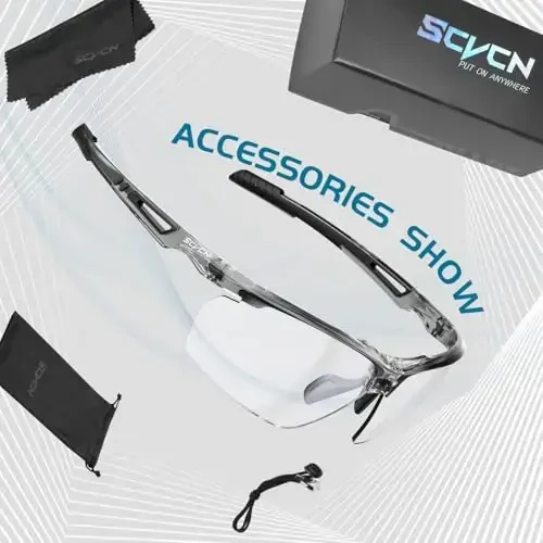 SCVCN Photochromic Sport Sunglasses Cycling Clear Glasses Men Women UV400 Protection MTB BMX Fishing Running S86 - 4