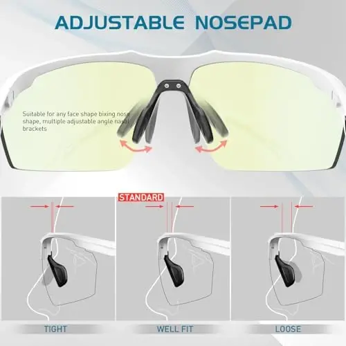 SCVCN Photochromic Sport Sunglasses Cycling Clear Glasses Men Women UV400 Protection MTB BMX Fishing Running S86 - 4