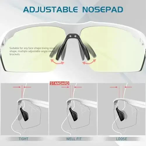 SCVCN Photochromic Sport Sunglasses Cycling Clear Glasses Men Women UV400 Protection MTB BMX Fishing Running S86 - 5