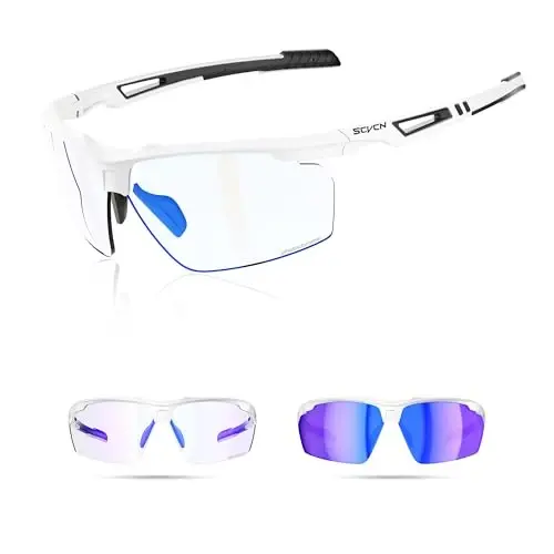 SCVCN Photochromic Sport Sunglasses Cycling Clear Glasses Men Women UV400 Protection MTB BMX Fishing Running S86 - 5