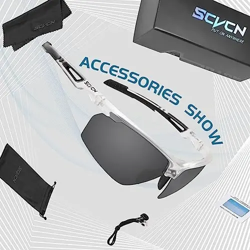 SCVCN Photochromic or Polarized Sport Sunglasses Cycling Clear Glasses Men Women UV400 Protection MTB BMX Fishing Running S86 - 5