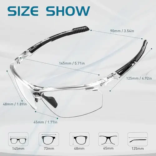 SCVCN Photochromic Sunglasses for Men Women UV 400 Protection Sports Fishing - 6
