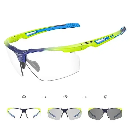 SCVCN Photochromic Sunglasses for Men Women UV 400 Protection Sports Fishing 