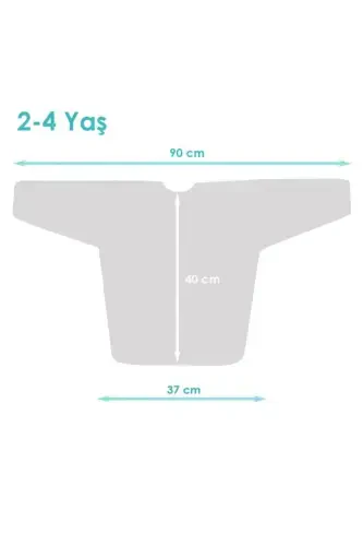 Sea Pattern, 2-4 years, Waterproof, Pocketed, Machine Washable, Long Sleeve Baby Bib - 3