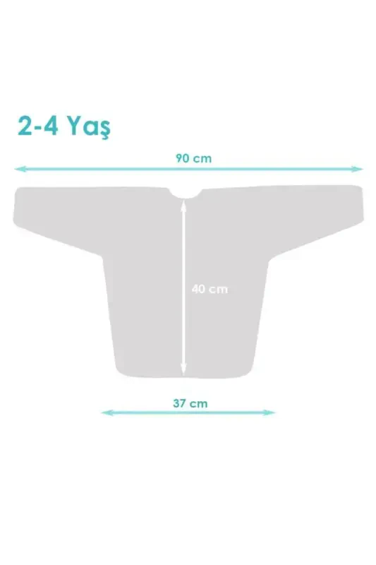 Sea Pattern, 2-4 years, Waterproof, Pocketed, Machine Washable, Long Sleeve Baby Bib - 3