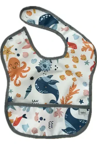 Sea World, 6-24 Months, Bib, Waterproof, Pocketed, Machine Washable, Baby Feeding Bib - 4
