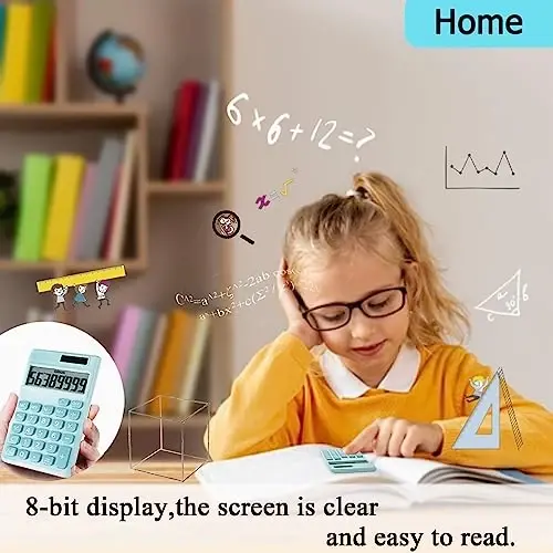 Seaciyan Basic Calculator, Desktop Cute Pocket Size Mini Calculators for School, Office, Home (Light Blue) - 2
