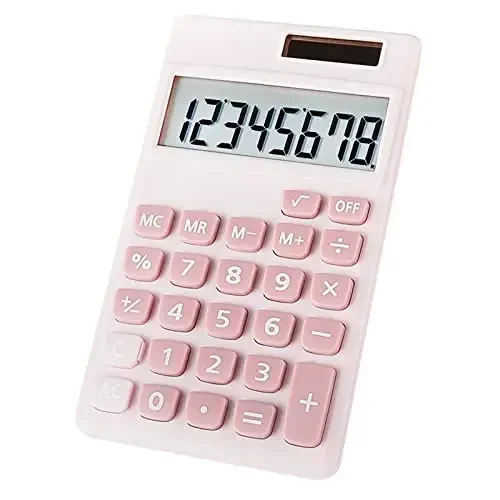 Seaciyan Basic Calculator, Desktop Cute Pocket Size Mini Calculators for School, Office, Home (Pink) - 1