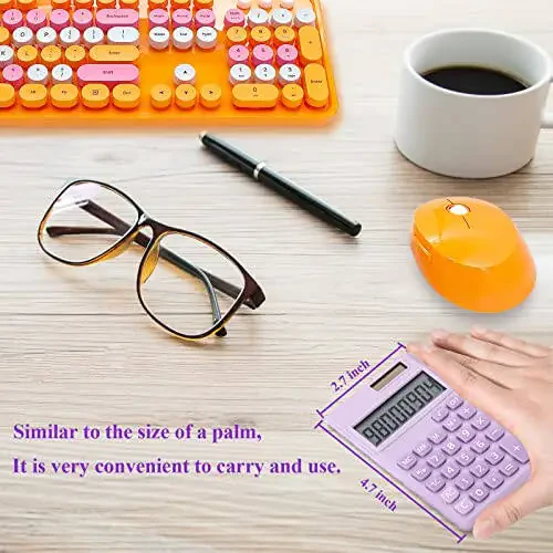 Seaciyan Basic Calculator, Desktop Cute Pocket Size Mini Calculators for School, Office, Home (Purple) - 6