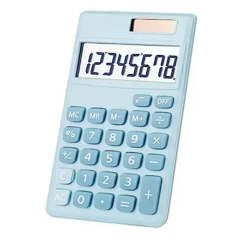 Seaciyan Basic Calculator, Desktop Cute Pocket Size Mini Calculators for School, Office, Home (Light Blue) 