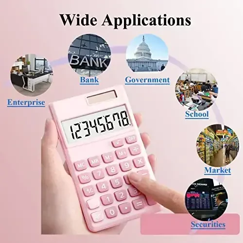Seaciyan Basic Calculator, Desktop Cute Pocket Size Mini Calculators for School, Office, Home (Pink) - 4