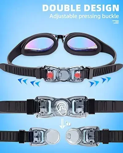 Seago 2 pack Swim Goggles for Men Women Anti Fog No Leaking Adult Water Pool Goggles - 6