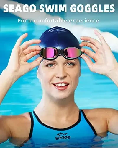 Seago 2 pack Swim Goggles for Men Women Anti Fog No Leaking Adult Water Pool Goggles - 7
