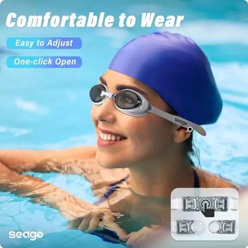 Seago 2 Pack Swimming Goggles Anti-fog Anti-UV Silicone Swim Goggles Adult Women Men - 2