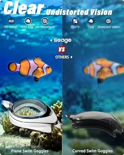 Seago 2 Pack Swimming Goggles Anti-fog Anti-UV Silicone Swim Goggles Adult Women Men - 3