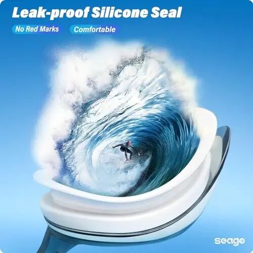 Seago 2 Pack Swimming Goggles Anti-fog Anti-UV Silicone Swim Goggles Adult Women Men - 5