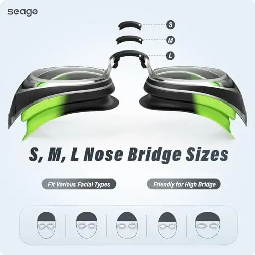Seago 2 Pack Swimming Goggles Anti-fog Anti-UV Silicone Swim Goggles Adult Women Men - 4
