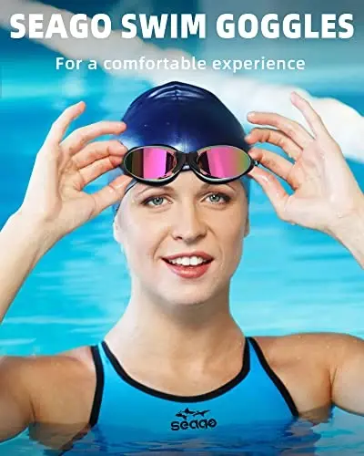 Seago 2 pack Swim Goggles for Men Women Anti Fog No Leaking Adult Water Pool Goggles - 7