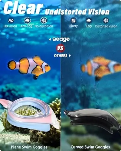 Seago 2'li Paket Yüzücü Gözlüğü Buğu Önleyici Anti-UV Silikon Yüzücü Gözlüğü Yetişkin Kadın Erkek - 4