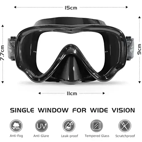 Seago Kids Swim Goggles Snorkel Diving Mask for Youth(5-15), Anti-Fog 180° Clear View - Seago (1)