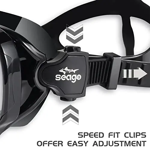 Seago Kids Swim Goggles Snorkel Diving Mask for Youth(5-15), Anti-Fog 180° Clear View - 5