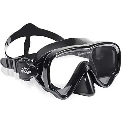 Seago Kids Swim Goggles Snorkel Diving Mask for Youth(5-15), Anti-Fog 180° Clear View - 1