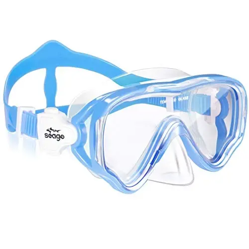 Seago Kids Swim Goggles Snorkel Diving Mask for Youth(5-15), Anti-Fog 180° Clear View - 1