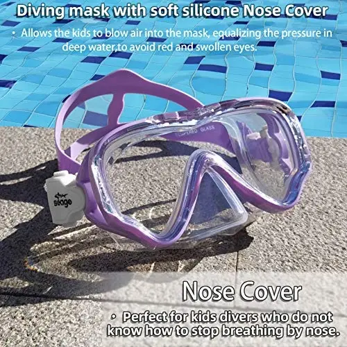 Seago Kids Swim Goggles Snorkel Diving Mask for Youth(5-15), Anti-Fog 180° Clear View - 6