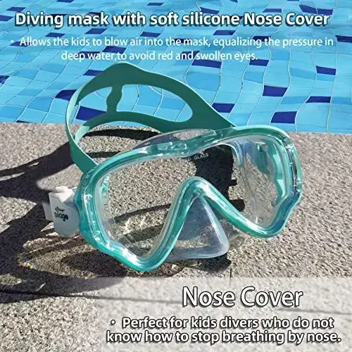 Seago Kids Swim Goggles Snorkel Diving Mask for Youth(5-15), Anti-Fog 180° Clear View - 6