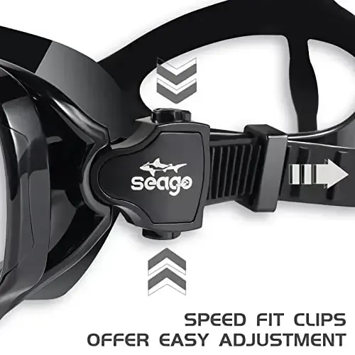 Seago Kids Swim Goggles Snorkel Diving Mask for Youth(5-15), Anti-Fog 180° Clear View - 5