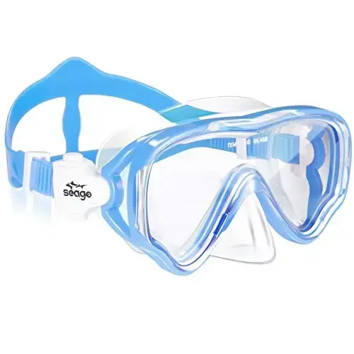 Seago Kids Swim Goggles Snorkel Diving Mask for Youth(5-15), Anti-Fog 180° Clear View - Seago
