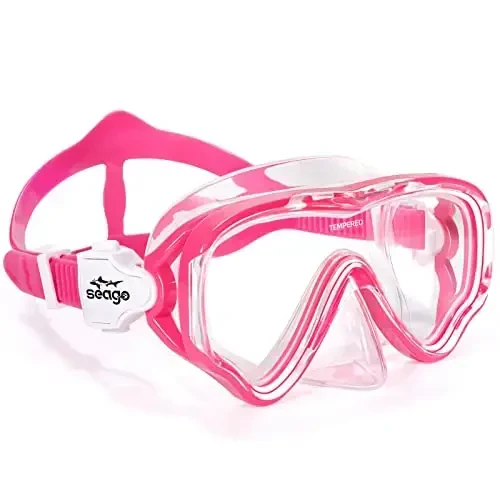 Seago Kids Swim Goggles Yoshlar uchun snorkel sho'ng'in niqobi (5-15), tunga qarshi 180° tiniq ko'rinish - 1