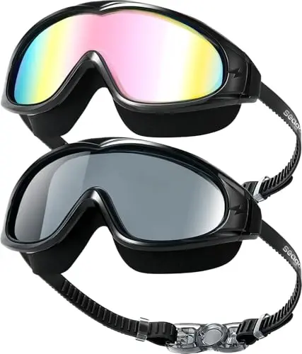 Seago Swim Goggles No Leaking Anti-Fog Pool Goggles Swimming Goggles for Adult Men Women Youth, UV Protection 180° Clear View 