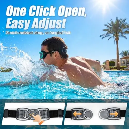 Seago Swim Goggles No Leaking Anti-Fog Pool Goggles Swimming Goggles for Adult Men Women Youth, UV Protection 180° Clear View - 6
