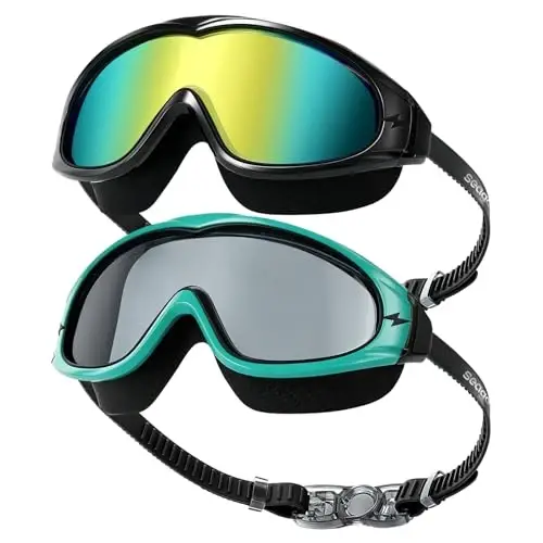 Seago Swim Goggles No Leaking Anti-Fog Pool Goggles Swimming Goggles for Adult Men Women Youth, UV Protection 180° Clear View - SEAGO