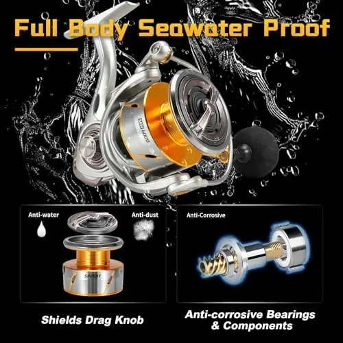 SeaKnight Rapid Saltwater Spinning Reel, 4.7: 1,6.2: 1 High Speed, Max Drag 33Lbs, Smooth Fresh and Saltwater Fishing Reel - SEAKNIGHT (1)