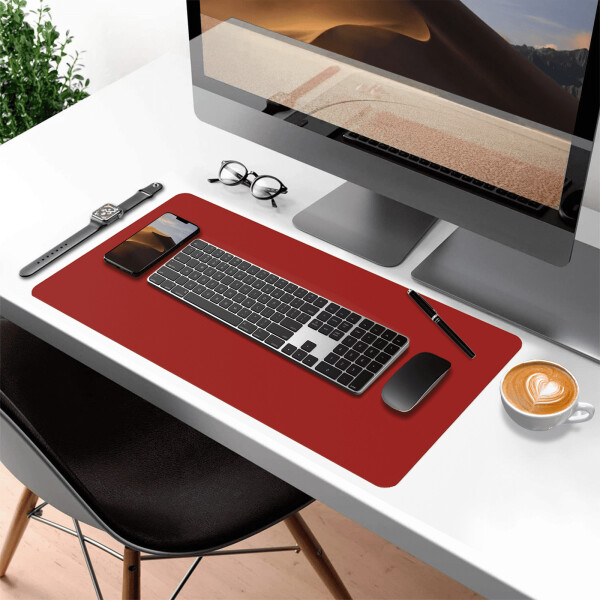 SEAKOS Desk Pad Protector, PU Leather Dual Side Mouse Pad, 31.5