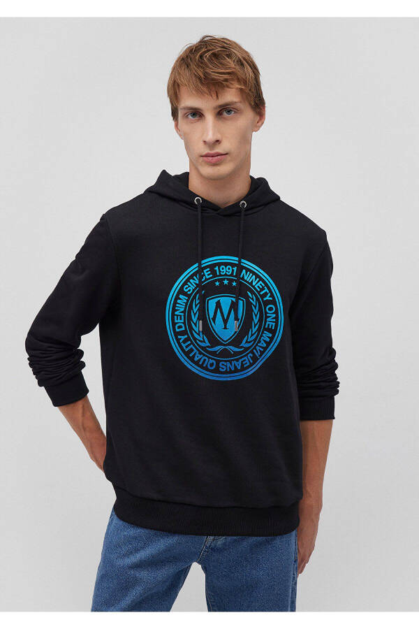 Seal Logo Printed Hooded Black Sweatshirt 0611721-900 - 22