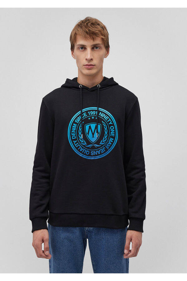 Seal Logo Printed Hooded Black Sweatshirt 0611721-900 - 23