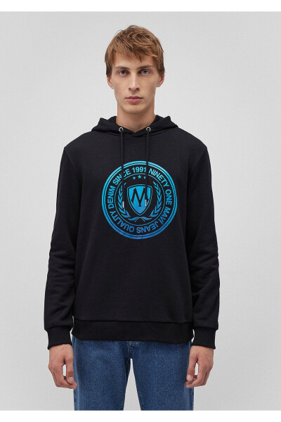 Seal Logo Printed Hooded Black Sweatshirt 0611721-900 - 11