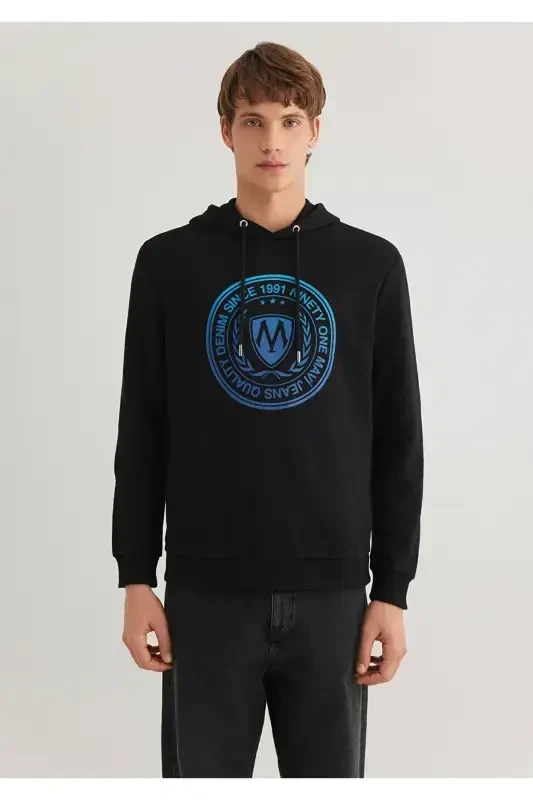Seal Logo Printed Hooded Black Sweatshirt 0611721-900 - 4