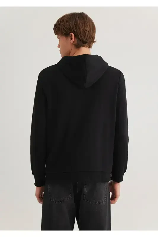 Seal Logo Printed Hooded Black Sweatshirt 0611721-900 - 5