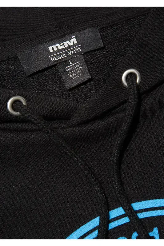 Seal Logo Printed Hooded Black Sweatshirt 0611721-900 - 7