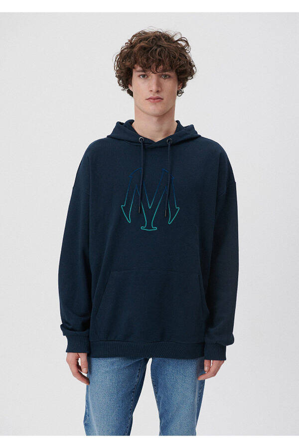 Seal Logo Printed Navy Sweatshirt 0611024-34319 - 4