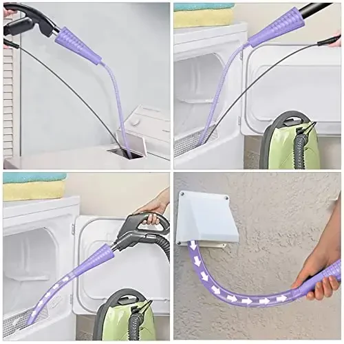 Sealegend 2 Pack Dryer Vent Cleaner Kit Vacuum Hose AttacModazoneent, Dryer Lint Cleaner Kit Lint Remover Tools Hoses with Adapter (Purple) - 3