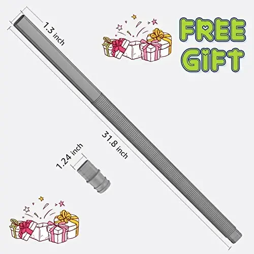 Sealegend 2PCS Dryer Vent Cleaner Kit with Guide Wire Vacuum Hose AttacModazoneent Brush Lint Remover Power Washer and Dryer Vent Vacuum Hose Grey - 7